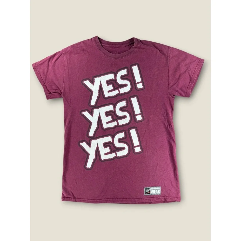 WWE Daniel Bryan Yes Yes Yes Graphic T-Shirt Maroon Men Sm Wrestling Distressed